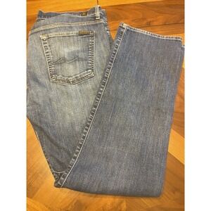 7 For All Mankind Jeans Mens 36x32 Standard Fit Button Fly Bootcut Whiskered Y2K